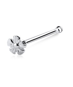 Flower Bloom Silver Bone Nose Stud NSKD-763